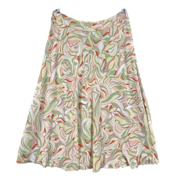 Evan Picone Retro Print Multi Color Abstract Print Midi Skirt Size 12 - Picture 6 of 8